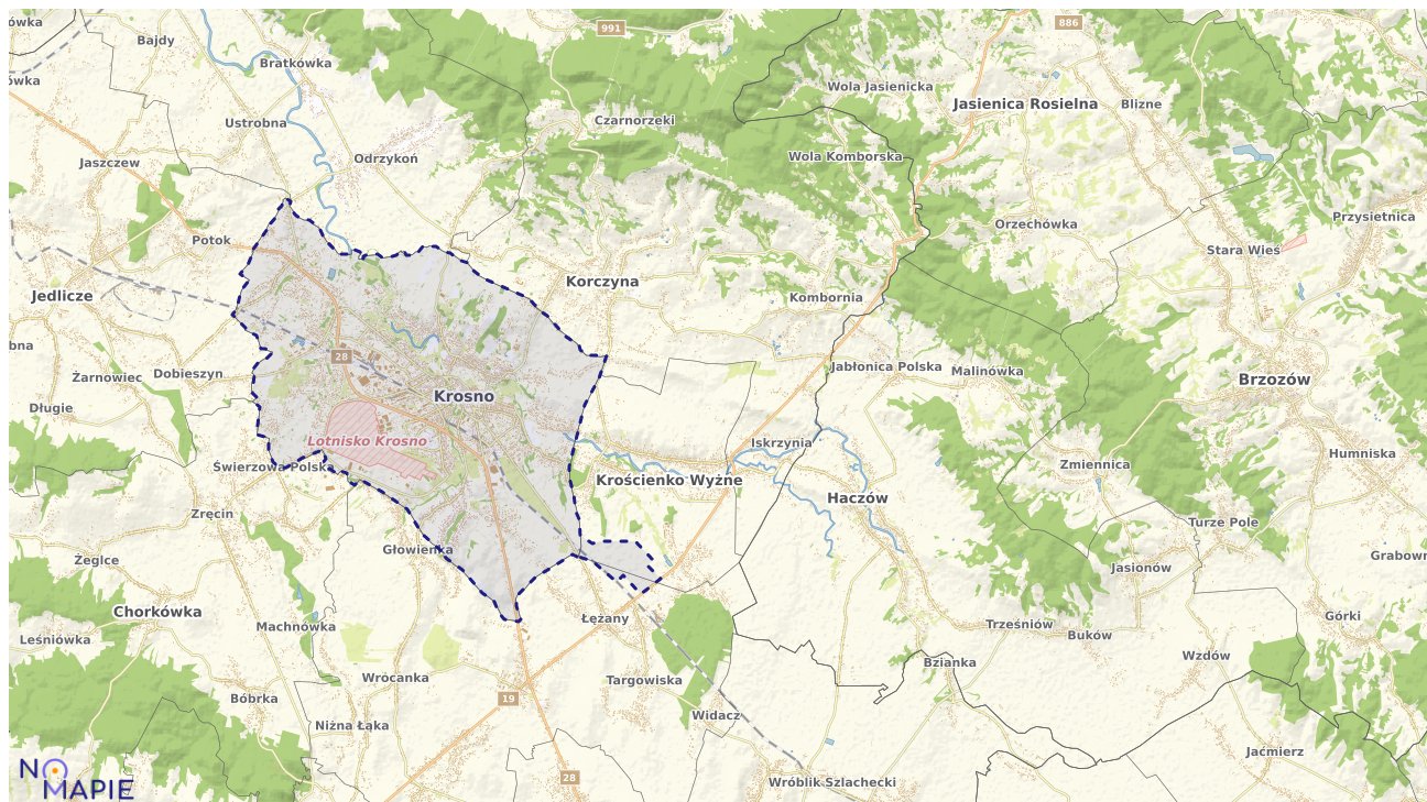Mapa obszarów ochrony przyrody Krosna